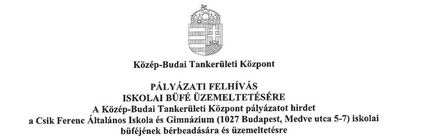 büfé pályázat
