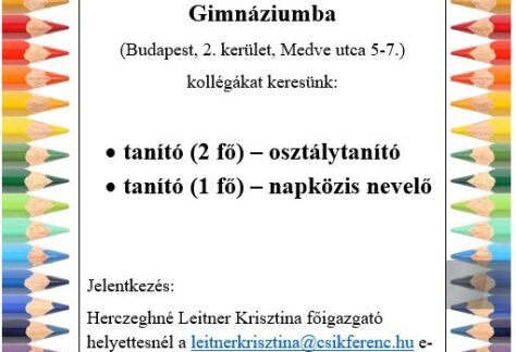 Tanító álláspályázat